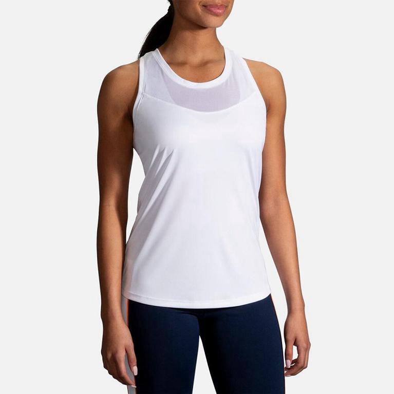 Brooks STEALTH Running Tank Top Womens Sale - White (BXI954801)